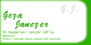 geza janczer business card